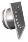 Preview: Lüftungsgitter Edelstahl Eckig mit Stutzen DN 125 mm/Länge 100 mm, mit Dichtung und Tropfkante